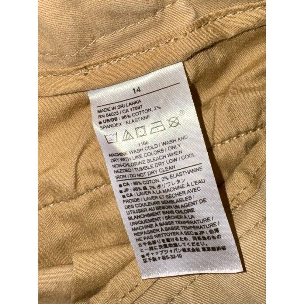 Banana Republic Womens Chino Pants 14 Khaki Slim Straight Organic Cotton - Picture 7 of 12